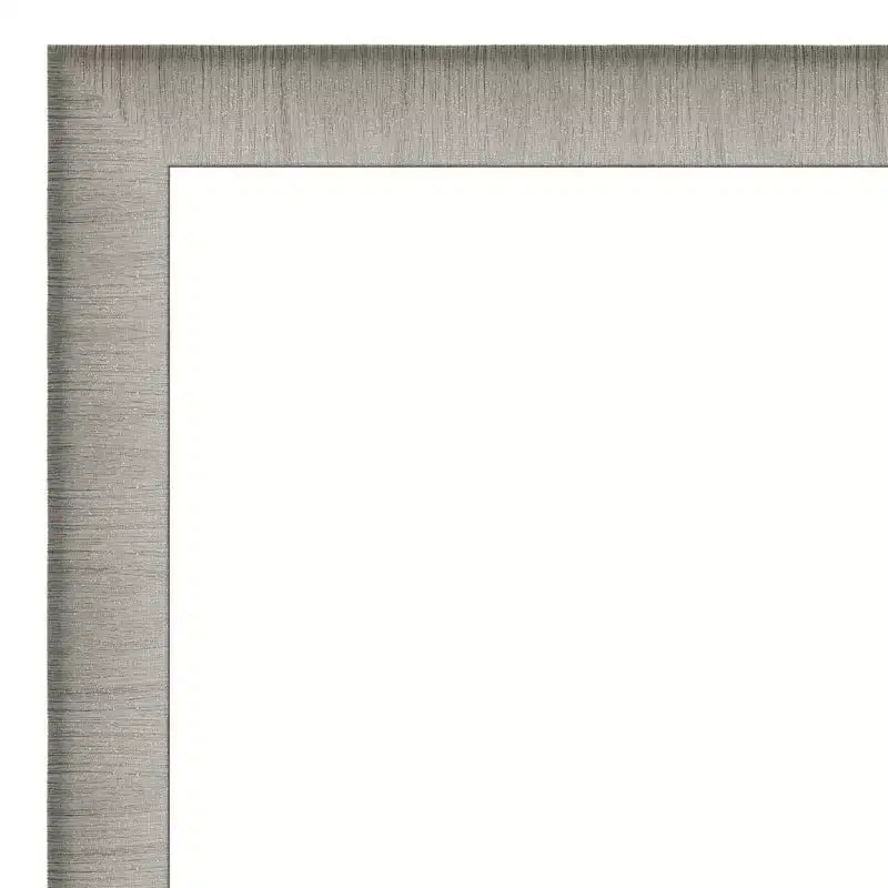 Miroir mural de salle de bain élégant sans biseau, 74 x 74 cm, finition étain brossé : carré, fixation murale, quincaillerie incluse