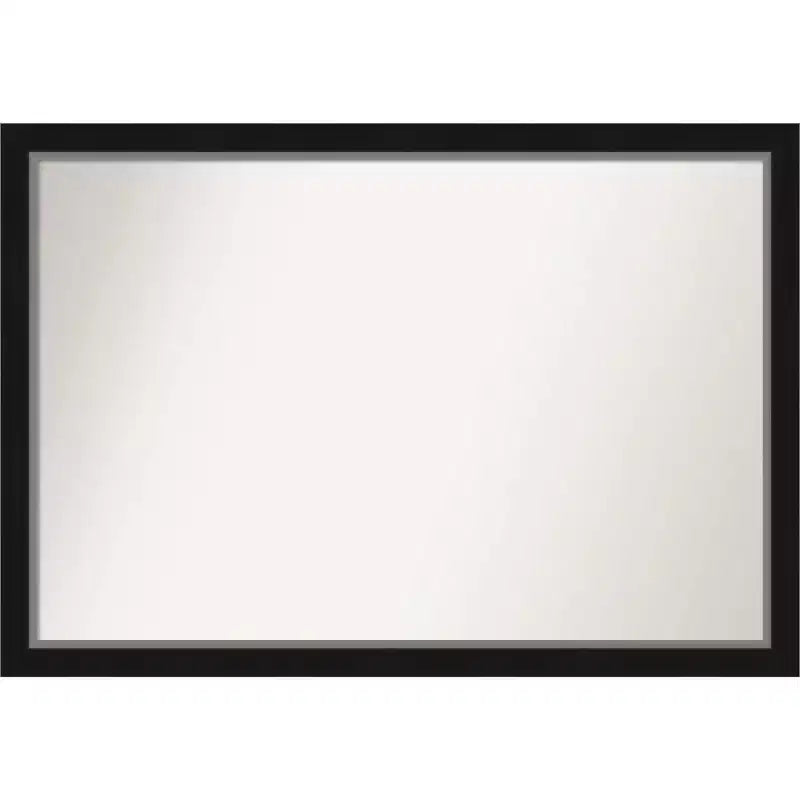 39" x 27" Non-Beveled Eva Black Silver Narrow Wall Mirror - Amanti Art