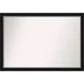 39" x 27" Non-Beveled Eva Black Silver Narrow Wall Mirror - Amanti Art