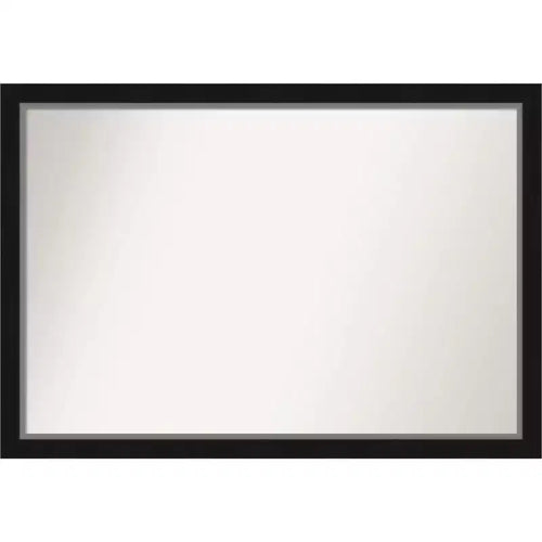 39" x 27" Non-Beveled Eva Black Silver Narrow Wall Mirror - Amanti Art