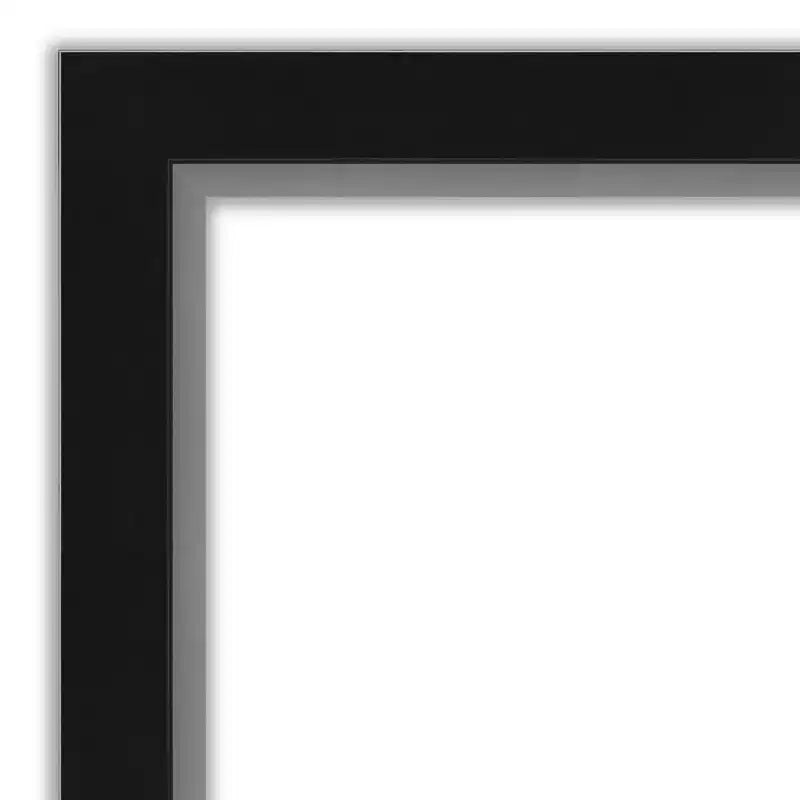 Miroir mural étroit noir et argenté non biseauté Eva 39" x 27"