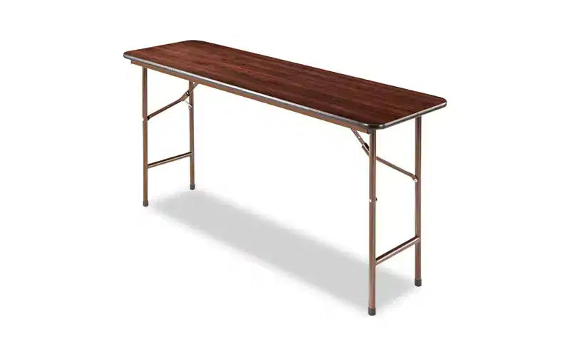 Table pliante en bois, rectangulaire, 152,1 L x 45 P x 74 H cm, Acajou