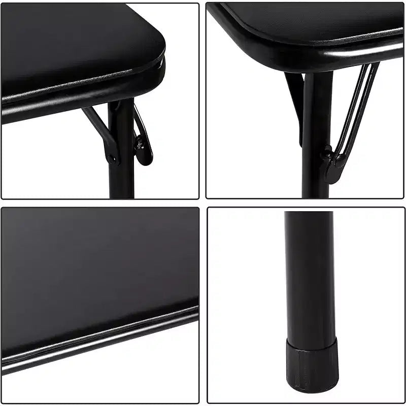 Table pliante carrée pour enfants Table de cartes et de jeux portable Noir/Bleu