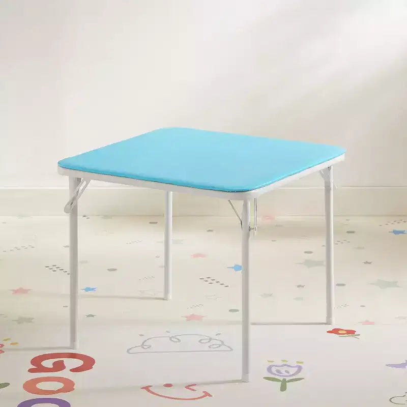 Table pliante carrée pour enfants Table de cartes et de jeux portable Noir/Bleu