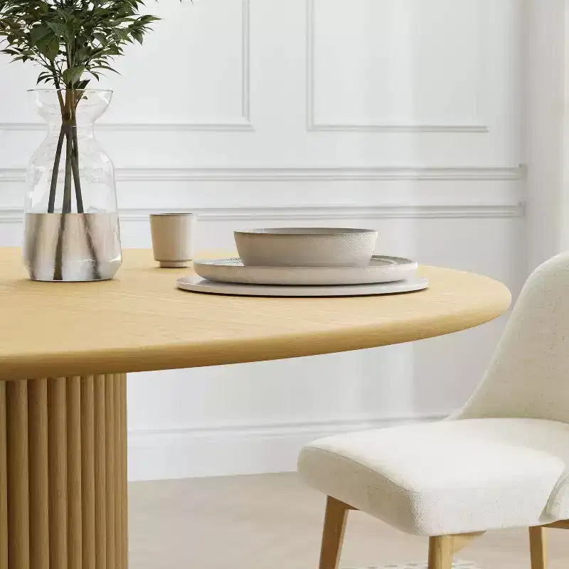 Table de salle à manger ronde en bois massif de 46 pouces