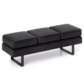 Costway Waiting Room Bench Seating with Metal Frame Leg Upholstered Reception Bench Black/Gray