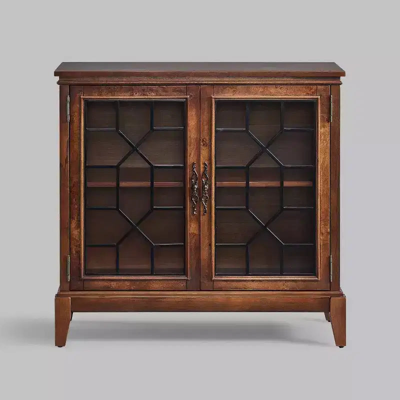 Meuble d'appoint de 91 cm de large avec 2 portes, meuble de rangement de style vintage avec pieds en bois massif