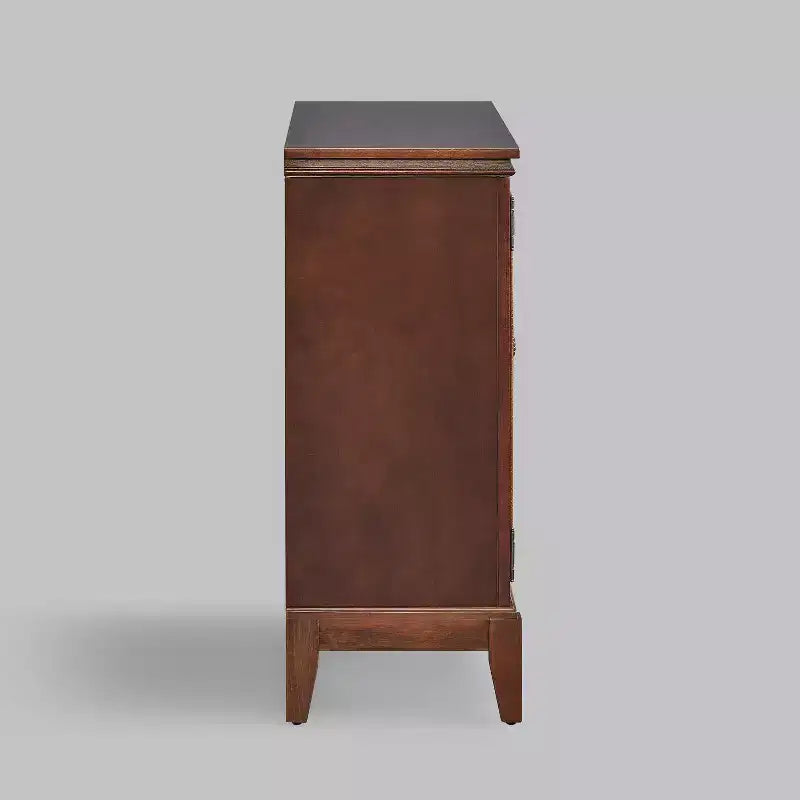 Meuble d'appoint de 91 cm de large avec 2 portes, meuble de rangement de style vintage avec pieds en bois massif