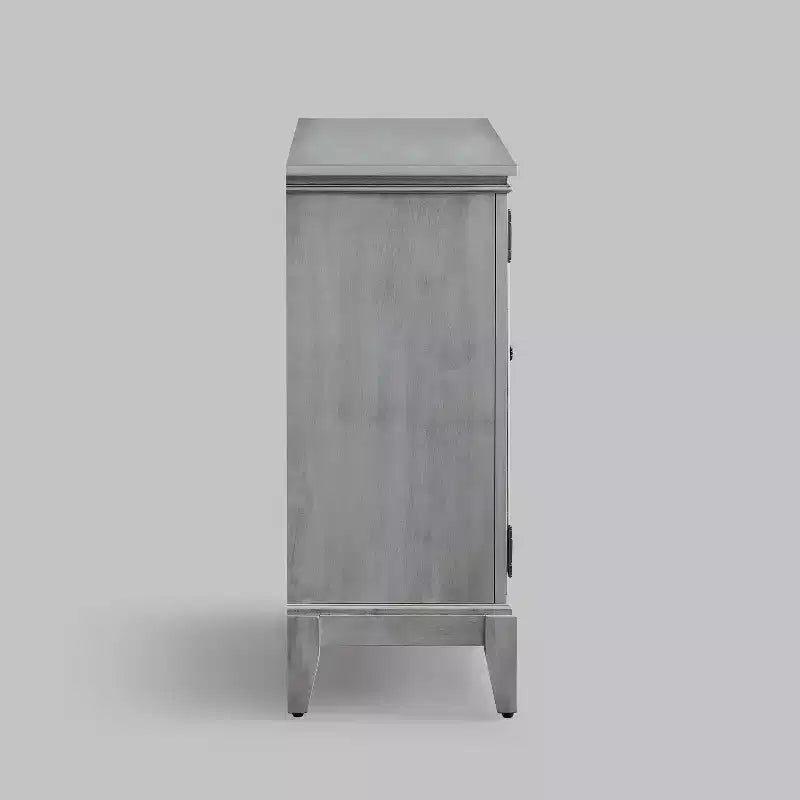 Meuble d'appoint de 91 cm de large avec 2 portes, meuble de rangement de style vintage avec pieds en bois massif