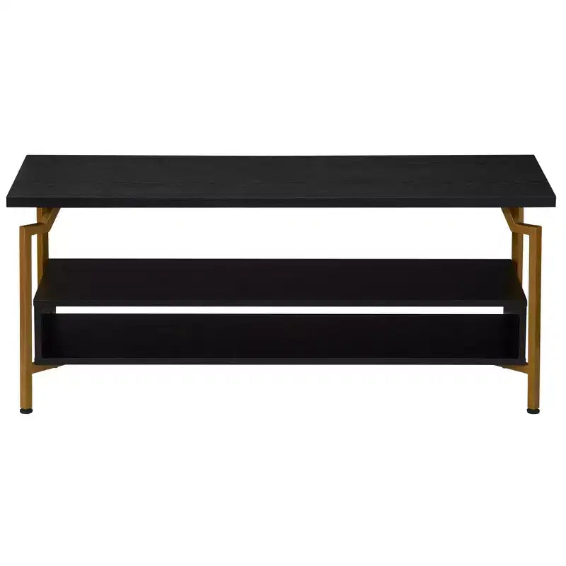 Meuble TV avec compartiment de rangement - Chêne Noir / Noyer Rustique