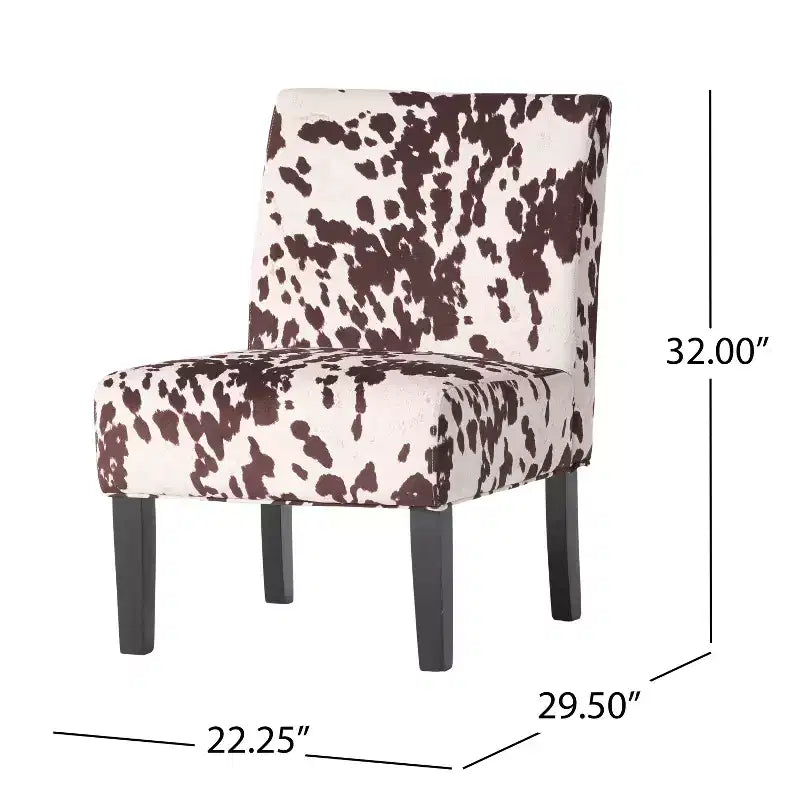 Fauteuil d'appoint rembourré avec pieds coniques – Plusieurs couleurs et motifs