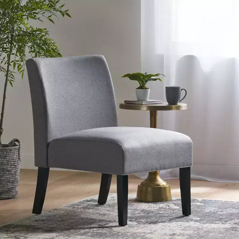 Fauteuil d'appoint rembourré avec pieds coniques – Plusieurs couleurs et motifs