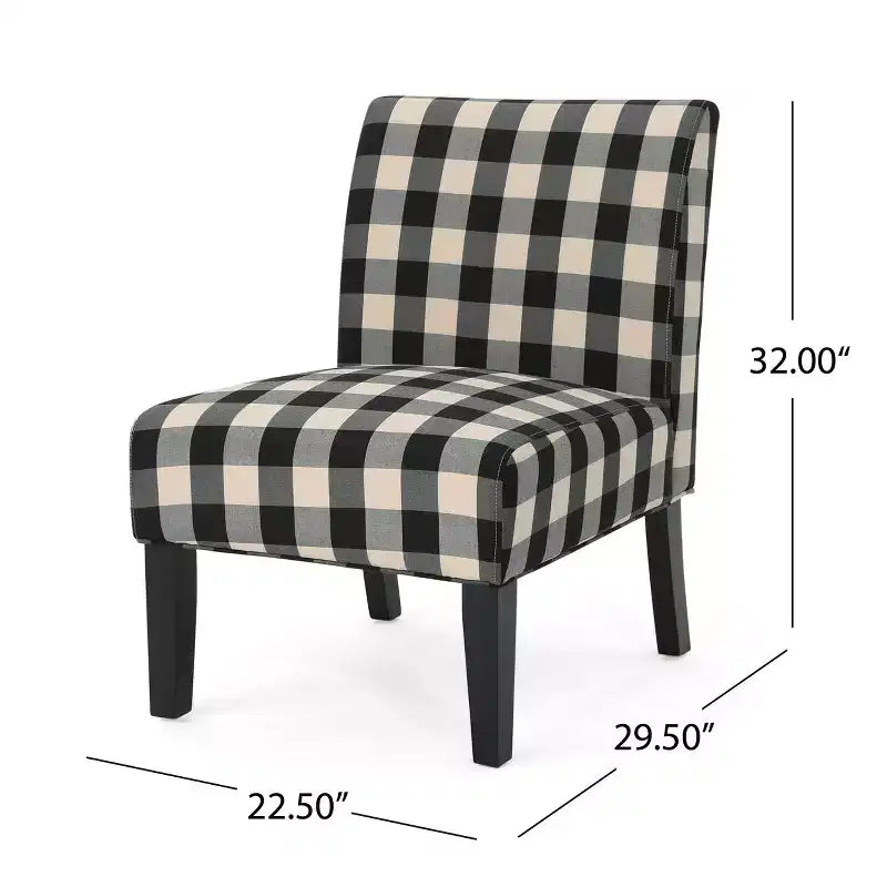 Fauteuil d'appoint rembourré avec pieds coniques – Plusieurs couleurs et motifs