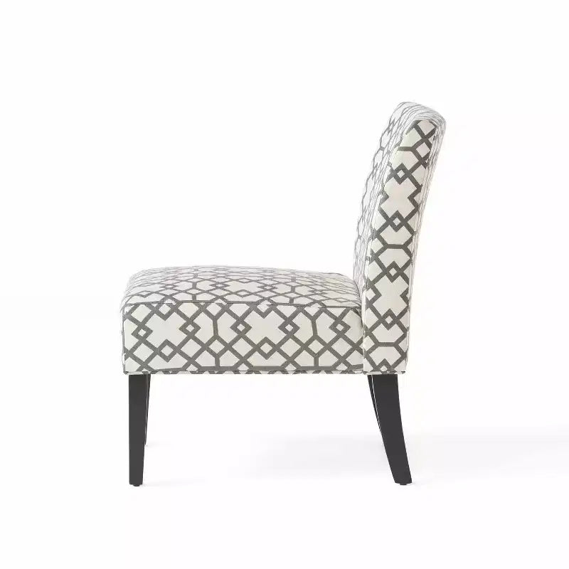 Fauteuil d'appoint rembourré avec pieds coniques – Plusieurs couleurs et motifs