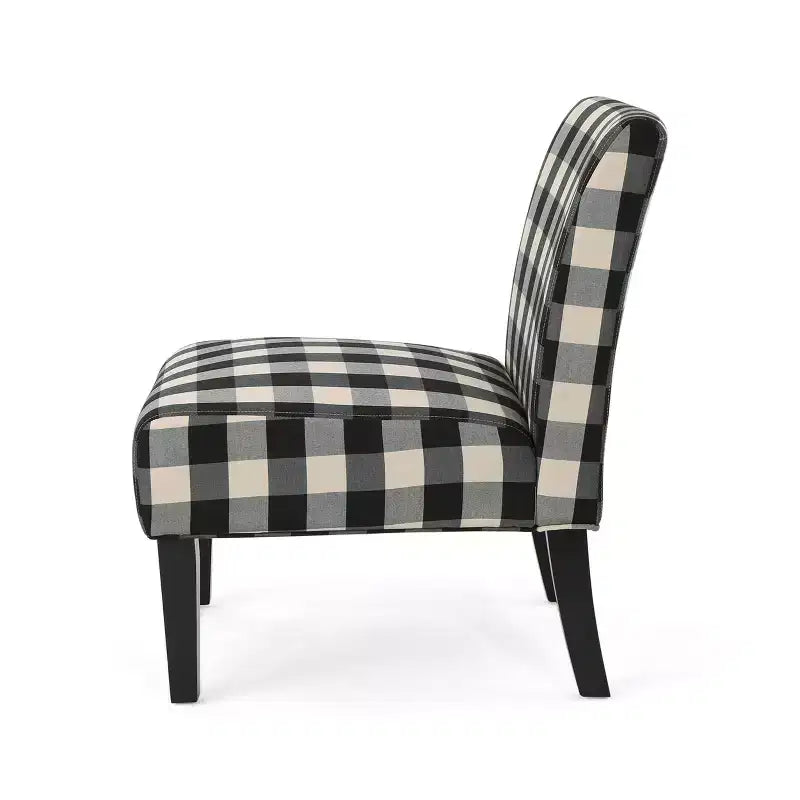 Fauteuil d'appoint rembourré avec pieds coniques – Plusieurs couleurs et motifs