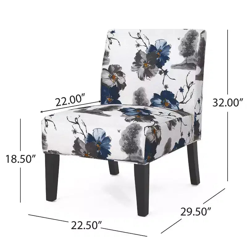 Fauteuil d'appoint rembourré avec pieds coniques – Plusieurs couleurs et motifs