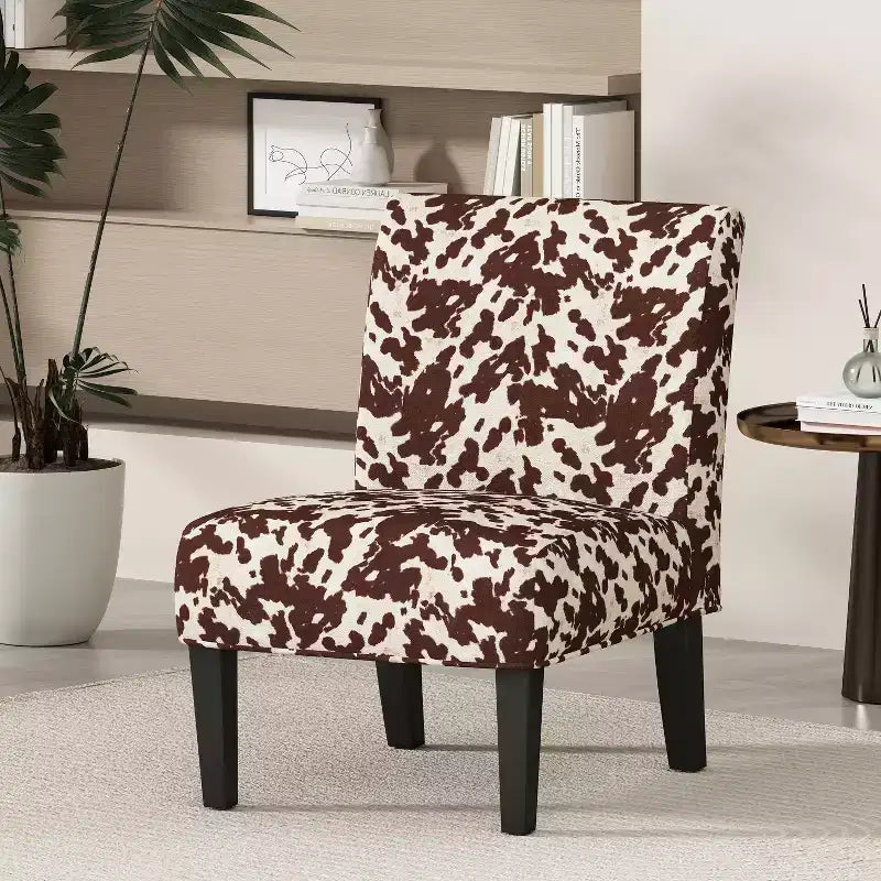 Fauteuil d'appoint rembourré avec pieds coniques – Plusieurs couleurs et motifs