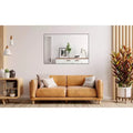 48x32 Modern Black Frame Bathroom Mirror: Oversized, Aluminum, Wall Mounted, Vertical/Horizontal