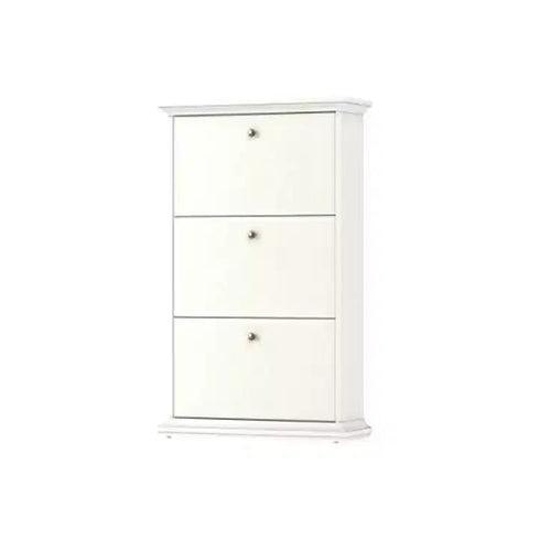 HomeStock 3 Drawer Shoe Cabinet, White