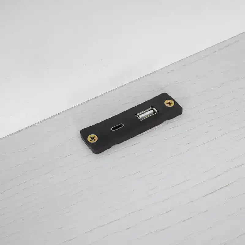 Lit de plateforme double en bois avec lumière LED intégrée, tête de lit multifonctionnelle, rail de protection et tiroirs
