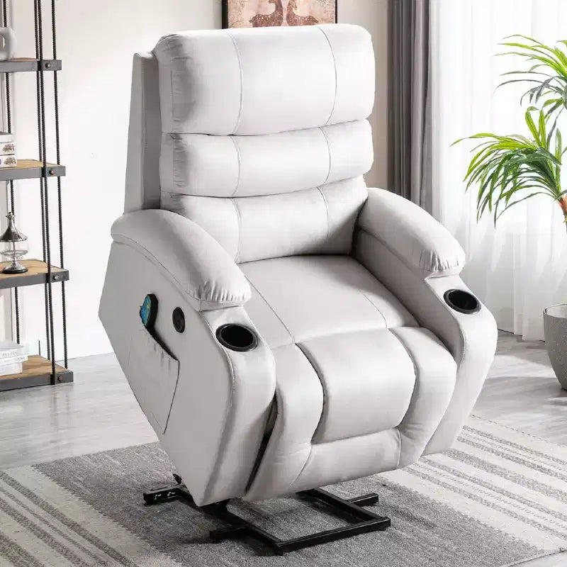 EROMMY Recliner Chair with Massage and Heat for Elderly, with 2 Cup Holders