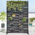 72 H35W Dovelina Black Metal Planter Box with Trellis Privacy Screen for Caf Patio,Garden & Balconies