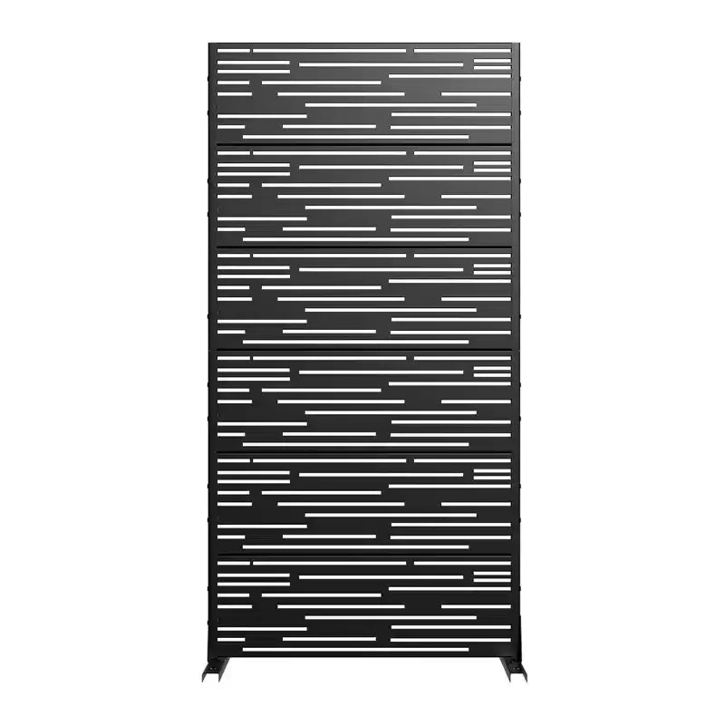 Jardinière en métal noir avec treillis et écran d'intimité, 183 cm (H) × 89 cm (L) / 183 cm (H) × 119 cm (L)