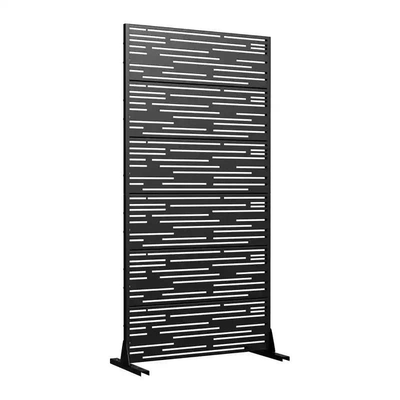 Jardinière en métal noir avec treillis et écran d'intimité, 183 cm (H) × 89 cm (L) / 183 cm (H) × 119 cm (L)