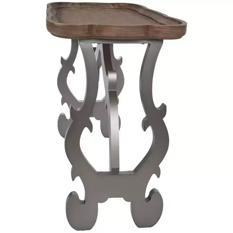Table basse rectangulaire, pieds noirs et plateau marron, grande