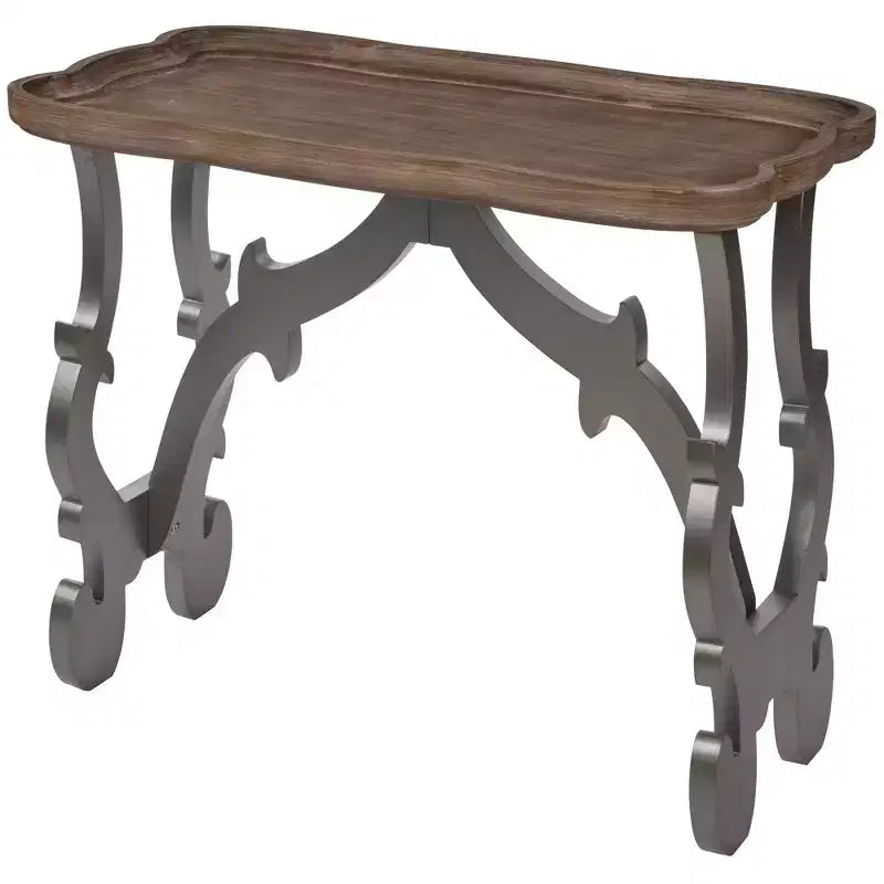 Table basse rectangulaire, pieds noirs et plateau marron, grande