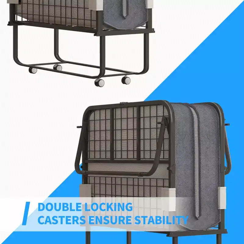 Lit pliant avec matelas, lit d'appoint portable, lit de camp, lit d'appoint pliable matelassé doux
