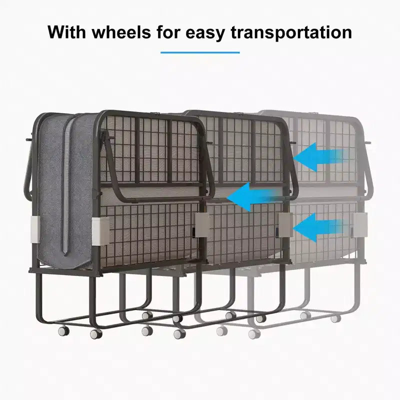 Lit pliant avec matelas, lit d'appoint portable, lit de camp, lit d'appoint pliable matelassé doux