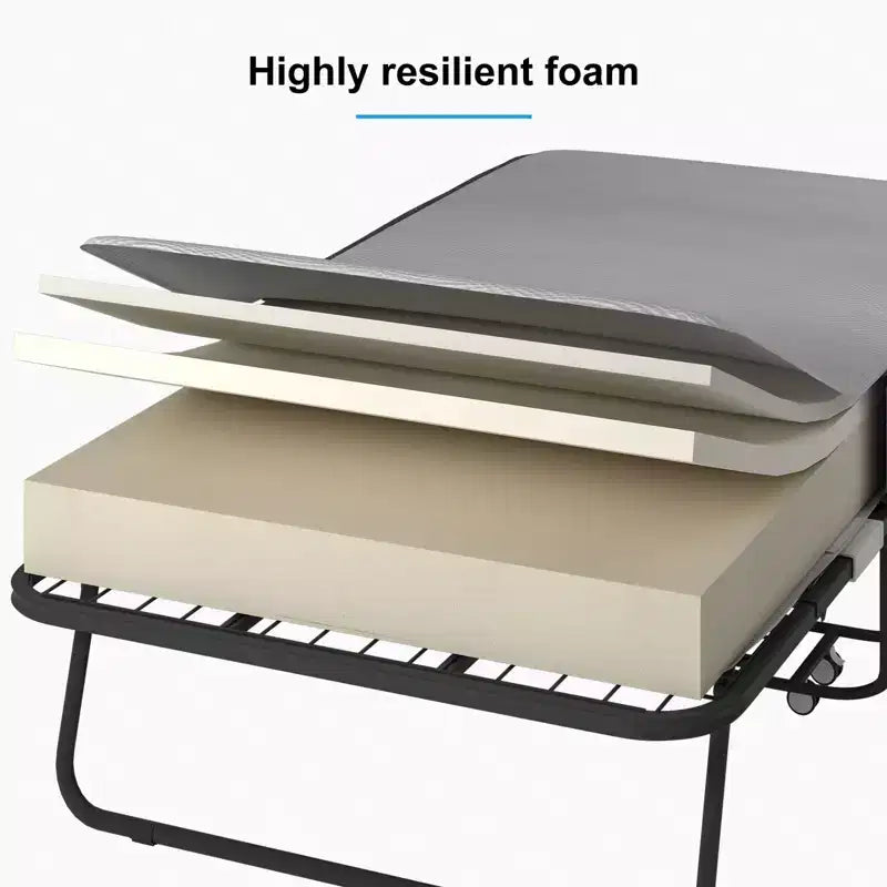 Lit pliant avec matelas, lit d'appoint portable, lit de camp, lit d'appoint pliable matelassé doux
