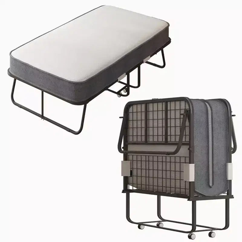Lit pliant avec matelas, lit d'appoint portable, lit de camp, lit d'appoint pliable matelassé doux