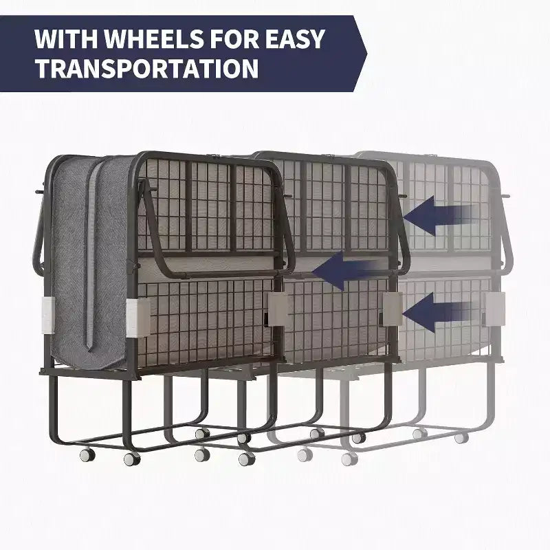 Lit pliant avec matelas, lit d'appoint portable, lit de camp, lit d'appoint pliable matelassé doux