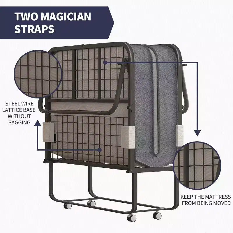 Lit pliant avec matelas, lit d'appoint portable, lit de camp, lit d'appoint pliable matelassé doux