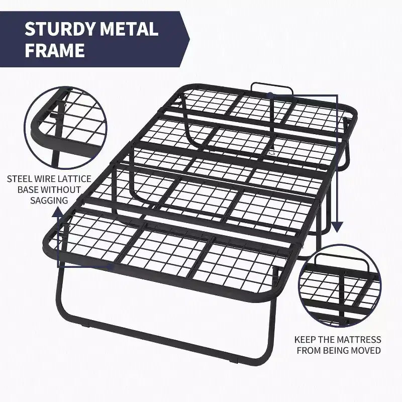 Lit pliant avec matelas, lit d'appoint portable, lit de camp, lit d'appoint pliable matelassé doux