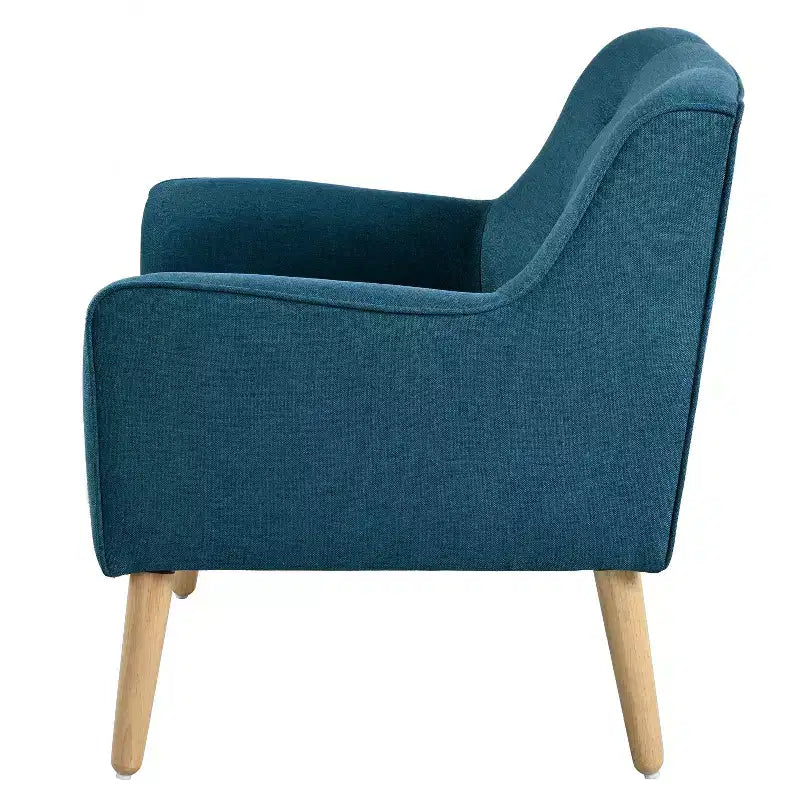 Fauteuil d'appoint capitonné moderne du milieu du siècle – Beige / Bleu / Anthracite / Violet