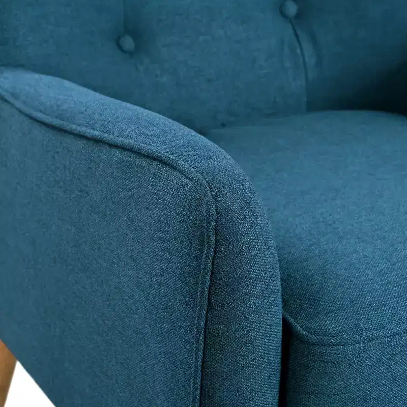 Fauteuil d'appoint capitonné moderne du milieu du siècle – Beige / Bleu / Anthracite / Violet