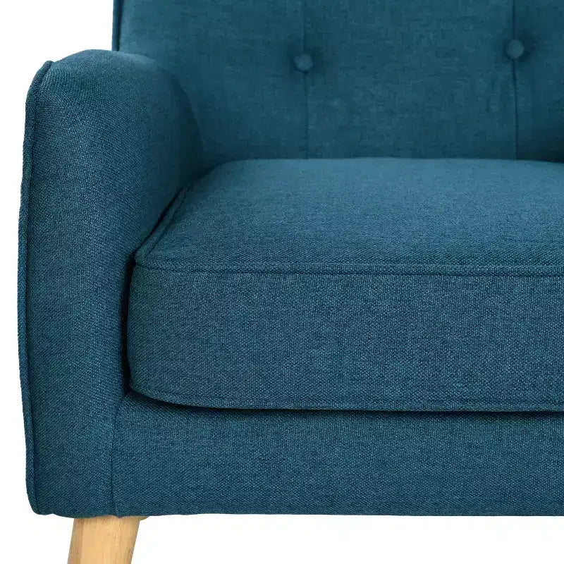 Fauteuil d'appoint capitonné moderne du milieu du siècle – Beige / Bleu / Anthracite / Violet