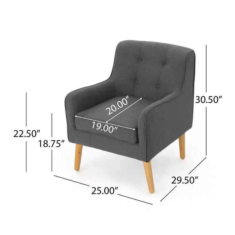 Fauteuil d'appoint capitonné moderne du milieu du siècle – Beige / Bleu / Anthracite / Violet