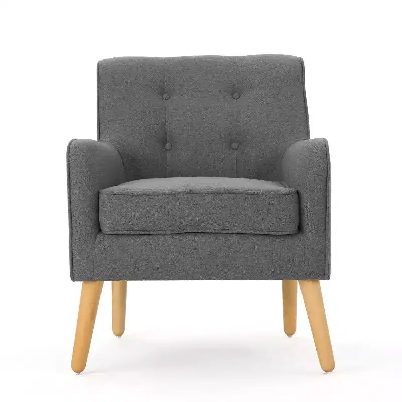 Fauteuil d'appoint capitonné moderne du milieu du siècle – Beige / Bleu / Anthracite / Violet