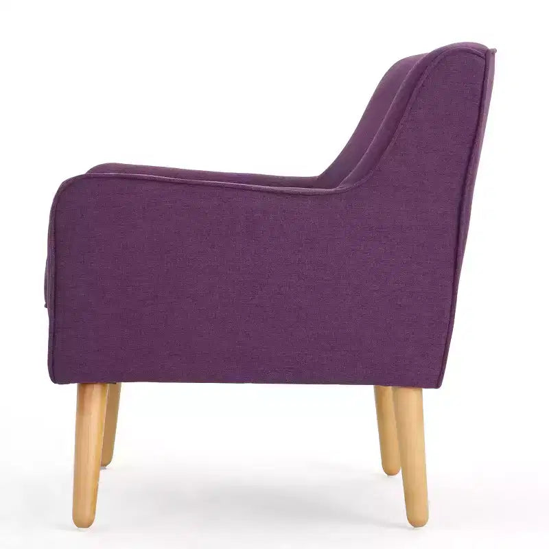 Fauteuil d'appoint capitonné moderne du milieu du siècle – Beige / Bleu / Anthracite / Violet