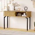 47 Fluted Console Table with Drawers, Narrow Entryway Tables with Storage and Shelves