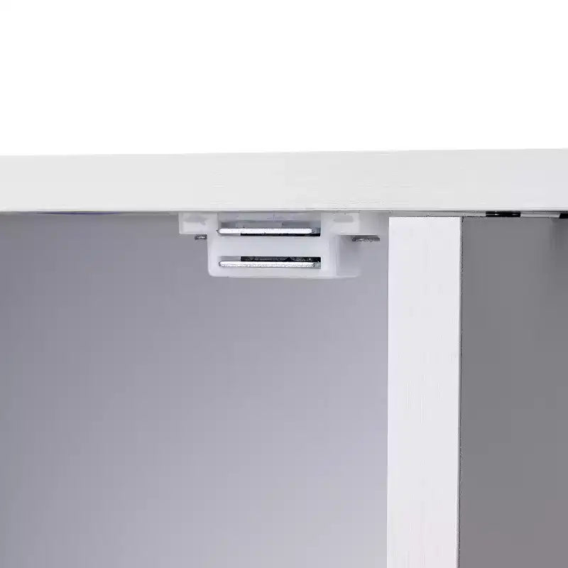Meuble de Rangement au Sol à 4 Niveaux, Armoire de Cuisine avec Porte et Étagères Réglables, Organiseur Autonome pour Salle de Bain, Blanc