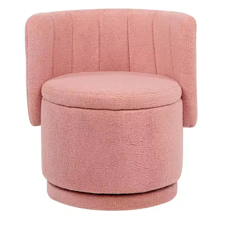 Fauteuil d'appoint pivotant avec rotation à 360° et rangement | Beige / Gris / Rose