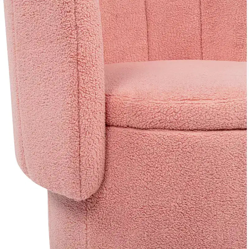 Fauteuil d'appoint pivotant avec rotation à 360° et rangement | Beige / Gris / Rose