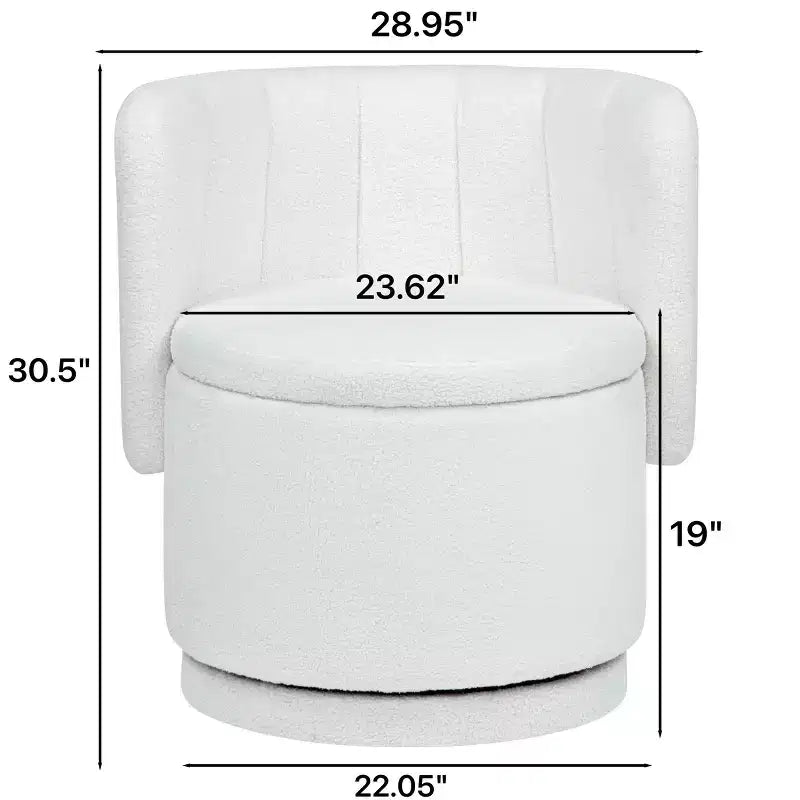 Fauteuil d'appoint pivotant avec rotation à 360° et rangement | Beige / Gris / Rose