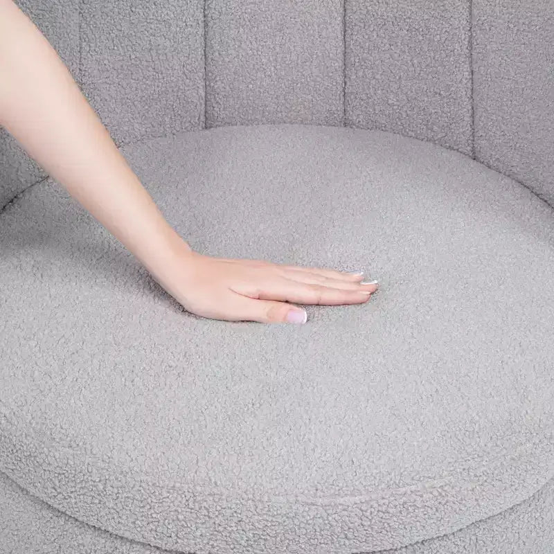 Fauteuil d'appoint pivotant avec rotation à 360° et rangement | Beige / Gris / Rose