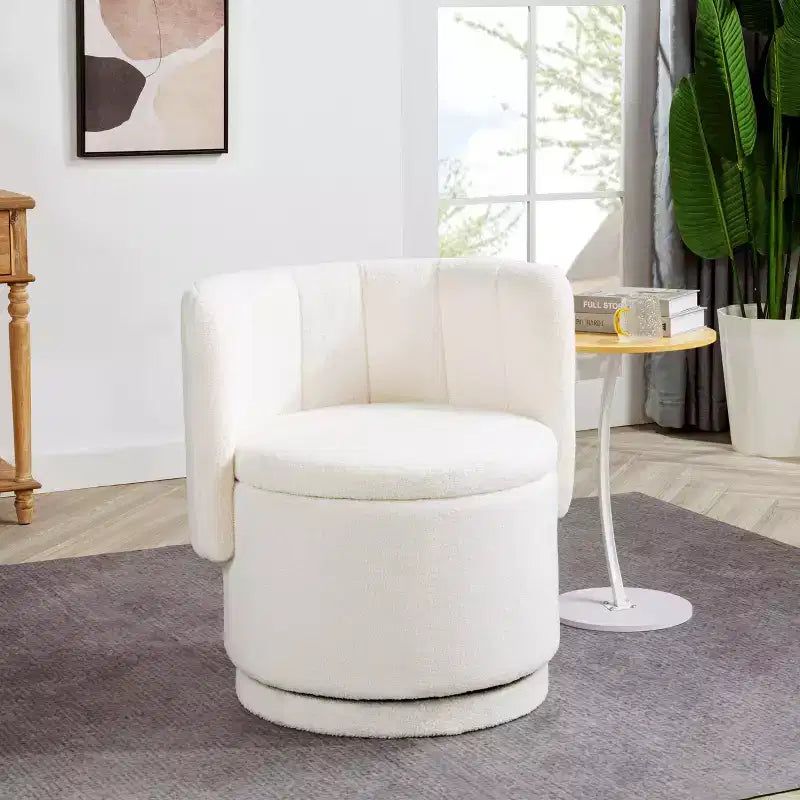 Okak Fine Accent Chair Swivel Chair with 360 Degrees With Storage Space Modern Back Sofa Chair Cozy Soft Armchair for Living Room Bedroom